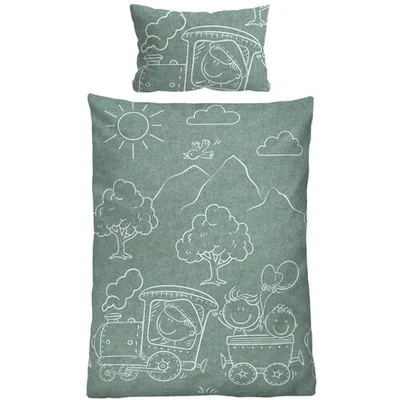 Biberna Kinderbettwäsche »0840521« 2 Stk. tlg. kuschelig warm, samtweich, Melange, 100% Baumwolle, made in Germany