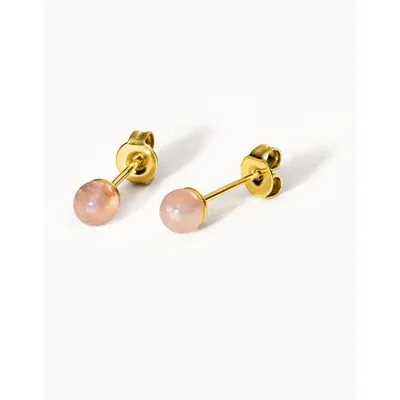 Purelei Paar Ohrstecker »Schmuck Geschenk Rose Quartz Ohrringe« mit Rosenquarz