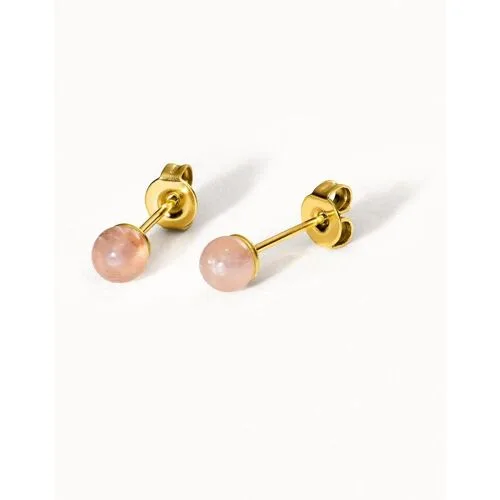 Purelei Paar Ohrstecker »Schmuck Geschenk Rose Quartz Ohrringe« mit Rosenquarz