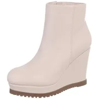 Ital-Design Plateaustiefeletten für Damen in Beige - Bild 2